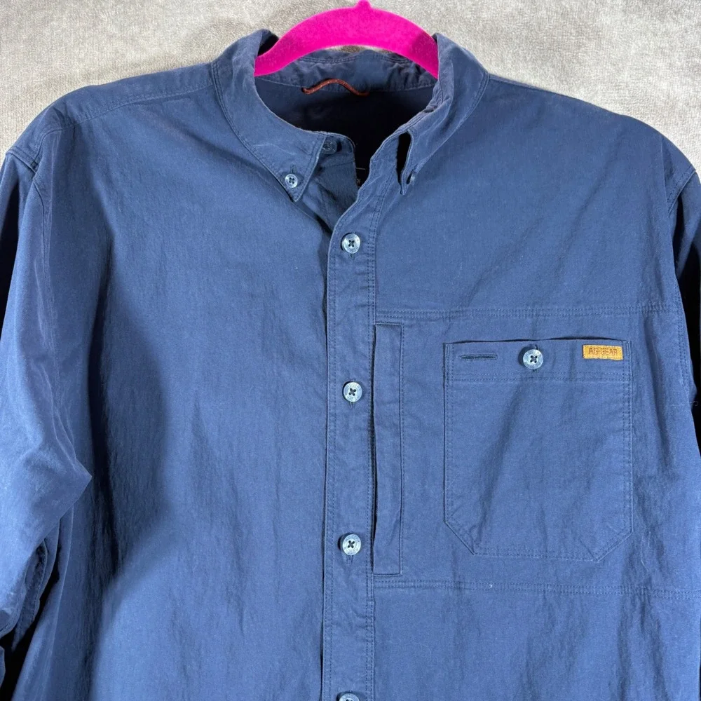 Ag-Gear Shirt Mens Medium Blue Button Down Performance Long Sleeve Utility Work